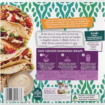 Al'Fez Lebanese Style Shawarma Kebab Wrap Kit Mild & Smoky 268g