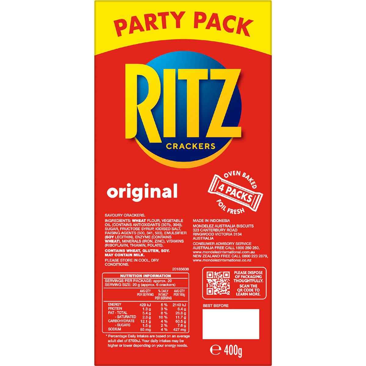 Ritz Crackers Original 400g