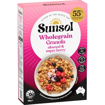 Sunsol Wholegrain Granola Almond & Super Berry 450g