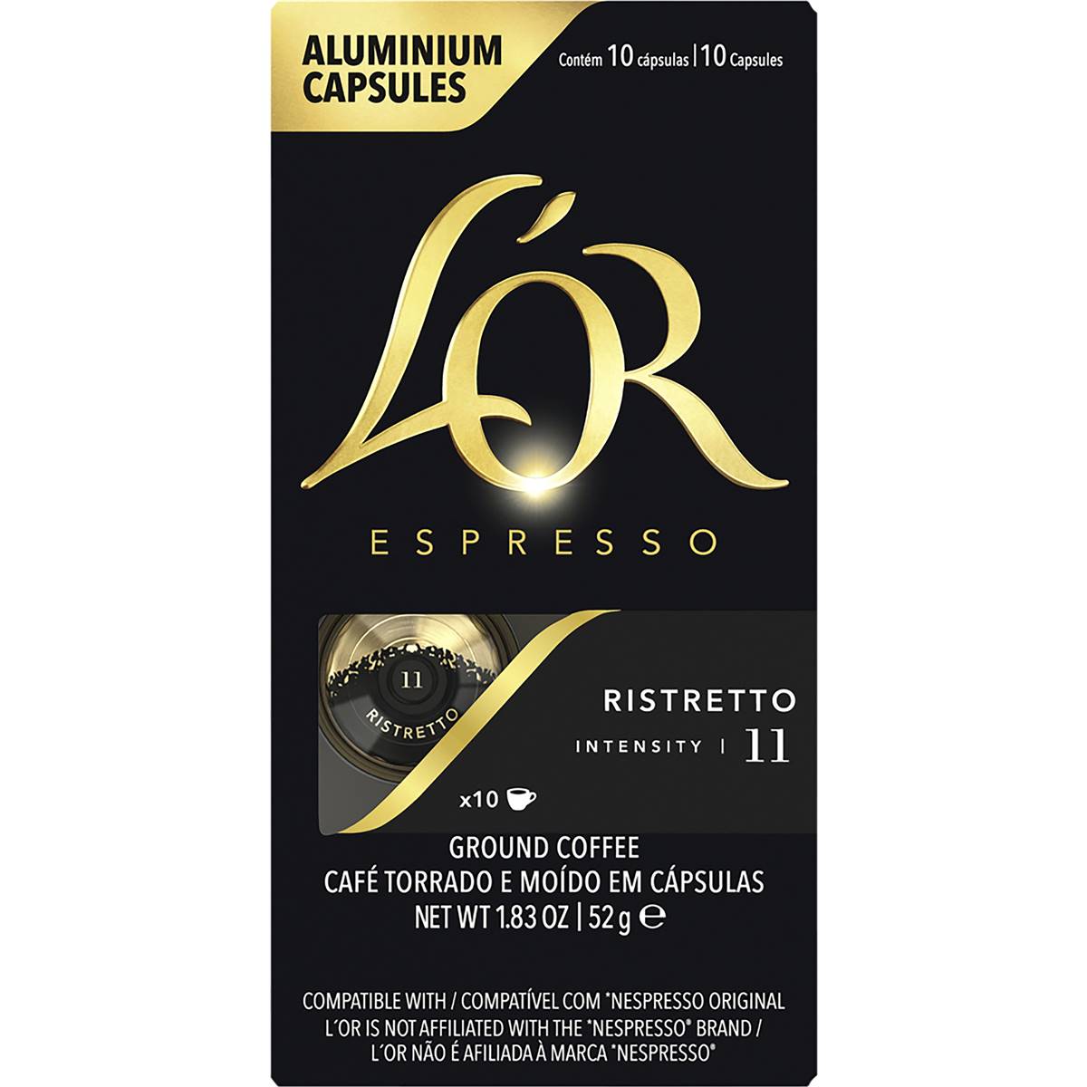 L'OR Espresso Ristretto Intensity 11 Coffee Pods 10 pack