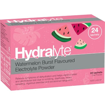 Hydralyte Electrolyte Powder Sachets Watermelon 24 pack