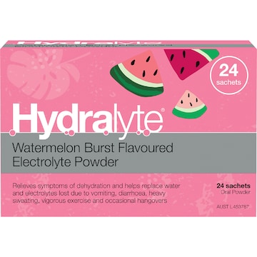 Hydralyte Electrolyte Powder Sachets Watermelon 24 pack