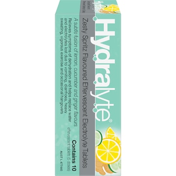 Hydralyte Effervescent Electrolyte Tablets Zesty Spritz 10 pack