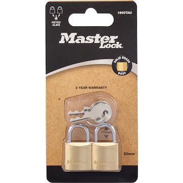 Master Lock Brass Pad 20mm 2 pack