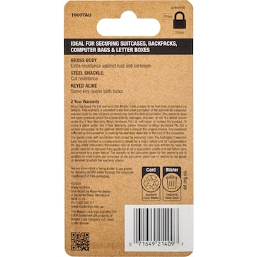 Master Lock Brass Pad 20mm 2 pack