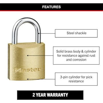 Master Lock Brass Pad 20mm 2 pack