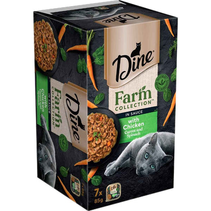 Dine Farm Collection Wet Cat Food Chicken Carrot Spinach 85g x 7 pack