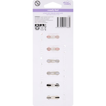 Oh So Comfy No Crease Hair Clips 6 pack