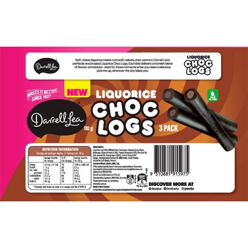 Darrell Lea Liquorice Chocolate Logs 110g