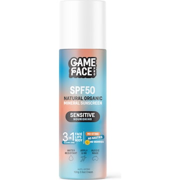 Game Face Pro SPF50 Organic Mineral Sensitive Sunscreen 100g
