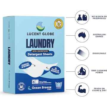 Lucent Globe Laundry Detergent Sheets Ocean Breeze 35 pack