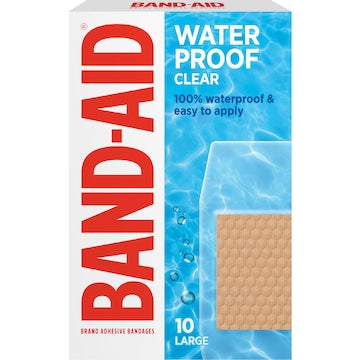 Band-Aid Waterproof Clear Large Strips 10 pack