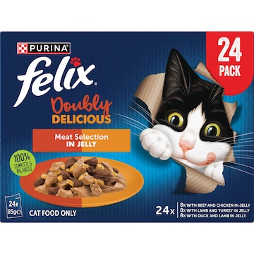 Felix Cat Food Doubly Delicious Meat Selection 85g x 24 pack
