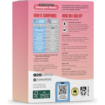 Lucent Globe Laundry Detergent Sheets Strawberries & Cream 35 pack