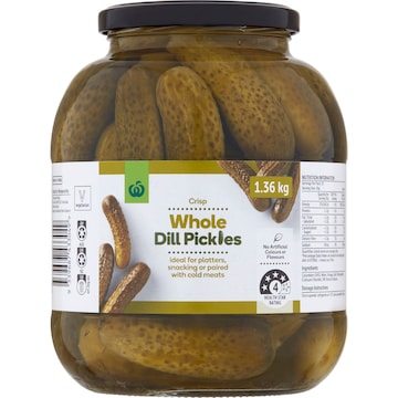 Woolworths Whole Dill Pickles 1.36kg