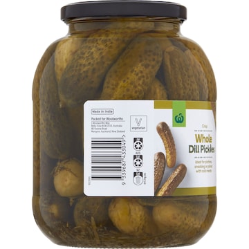 Woolworths Whole Dill Pickles 1.36kg