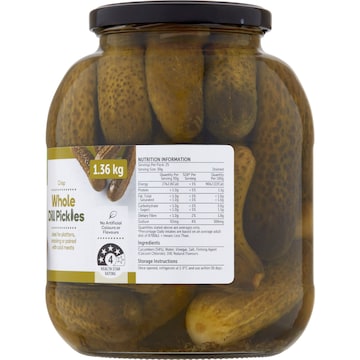 Woolworths Whole Dill Pickles 1.36kg