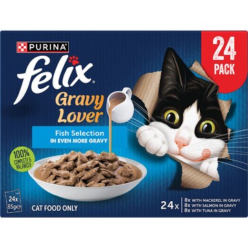 Felix Gravy Lover Fish Selection Wet Cat Food 85g x 24 pack