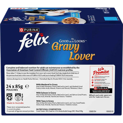 Purina Gravy Lover Fish Selection Wet Cat Food 85g x 24 pack