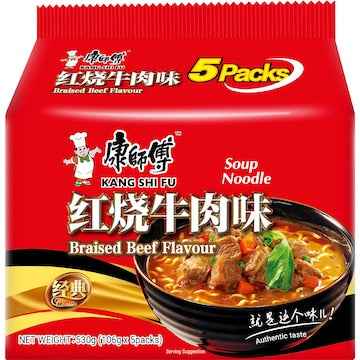 Kang Shi Fu Soup Noodles Braised Beef 5 pack