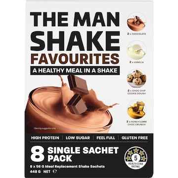 The Man Shake Favourites Meal Replacement Sachets 56g x 8 pack