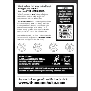 The Man Shake Favourites Meal Replacement Powder Sachets 56g x 8 pack