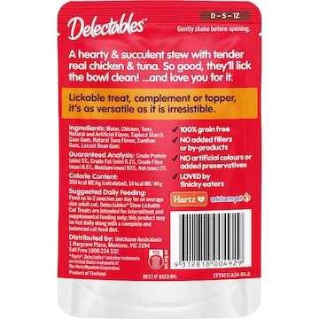 Delectables Lickable Stew Cat Treats Chicken & Tuna 40g