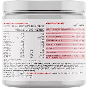 The Lady Shake Burn & Energy Powder Mango Passionfruit 160g