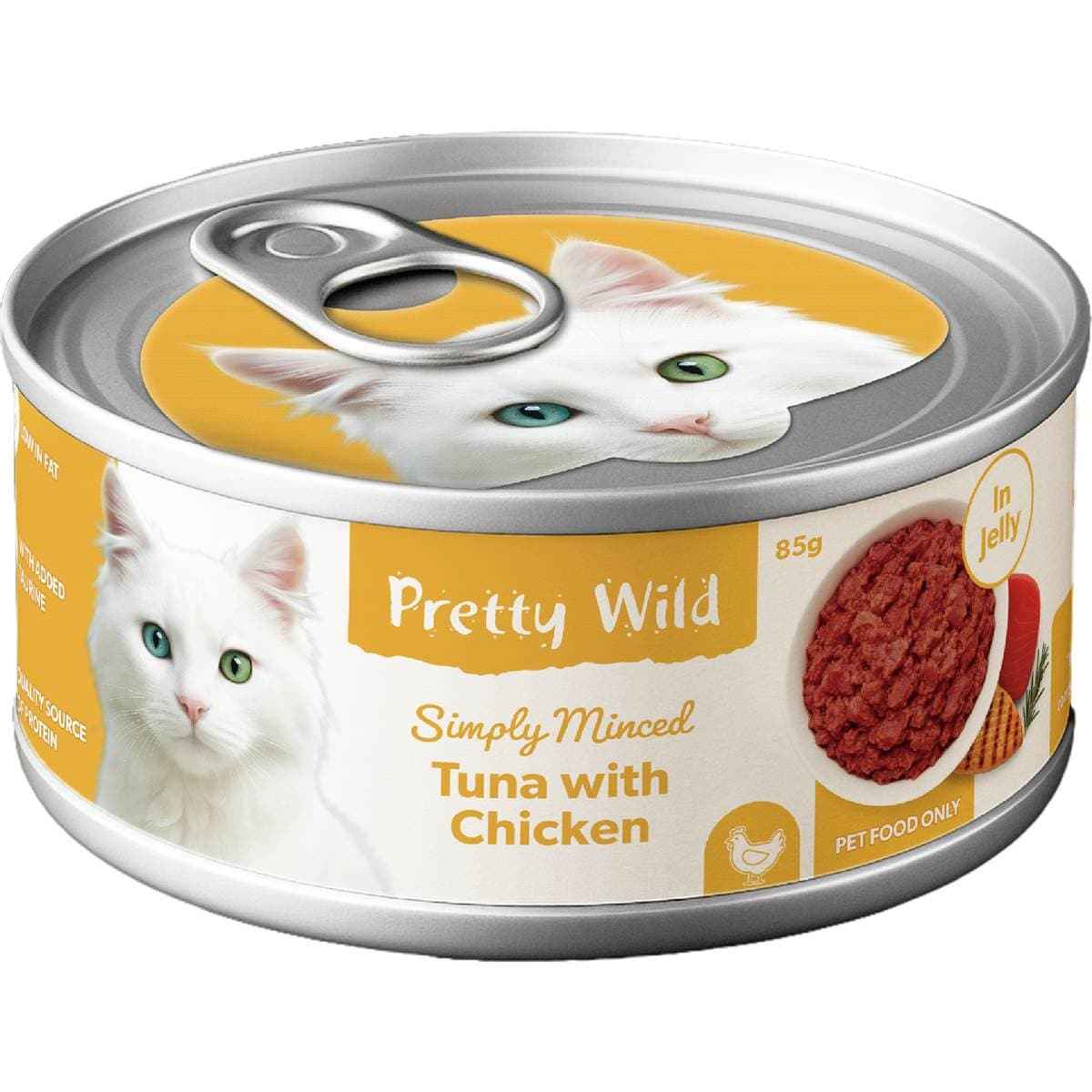 Pretty Wild Simply Minced Wet Cat Food Chicken & Tuna 85g