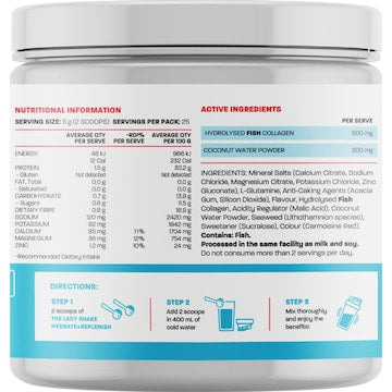 The Lady Shake Hydrate + Coconut Collagen Supplement Watermelon 125g