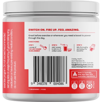 The Lady Shake Burn & Energy Powder Raspberry 160g