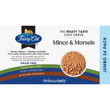 Fussy Cat Mince & Morsels Mixed Collection Wet Cat Food 80g x 24 pack