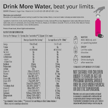 Waterdrop Electrolyte Drink Cubes Berry 2.2g x 12 pack