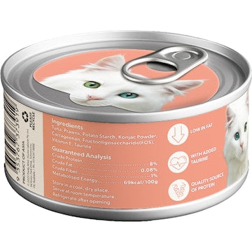 Pretty Wild Simply Minced Wet Cat Food Tuna & Prawns 85g