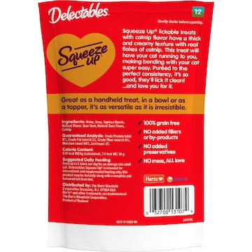 Delectables Squeeze Up Lickable Cat Treats Tuna & Catnip 14g x 4 pack