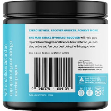 The Man Shake Hydrate + Recover + Creatine Supplement Orange Mango 125g
