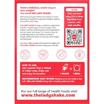 The Lady Shake Favourites Meal Replacement Powder Sachets 56g x 8 pack