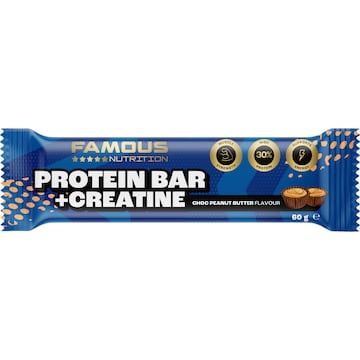 Famous Nutrition Creatine + Protein Bar Choc Peanut Energy 60g