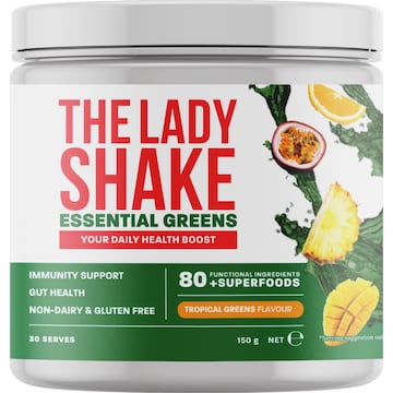 The Lady Shake Essential Greens Supplement Powder Tropical 150g