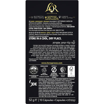 L'OR Espresso Colombia Intensity 8 Coffee Pods 10 pack