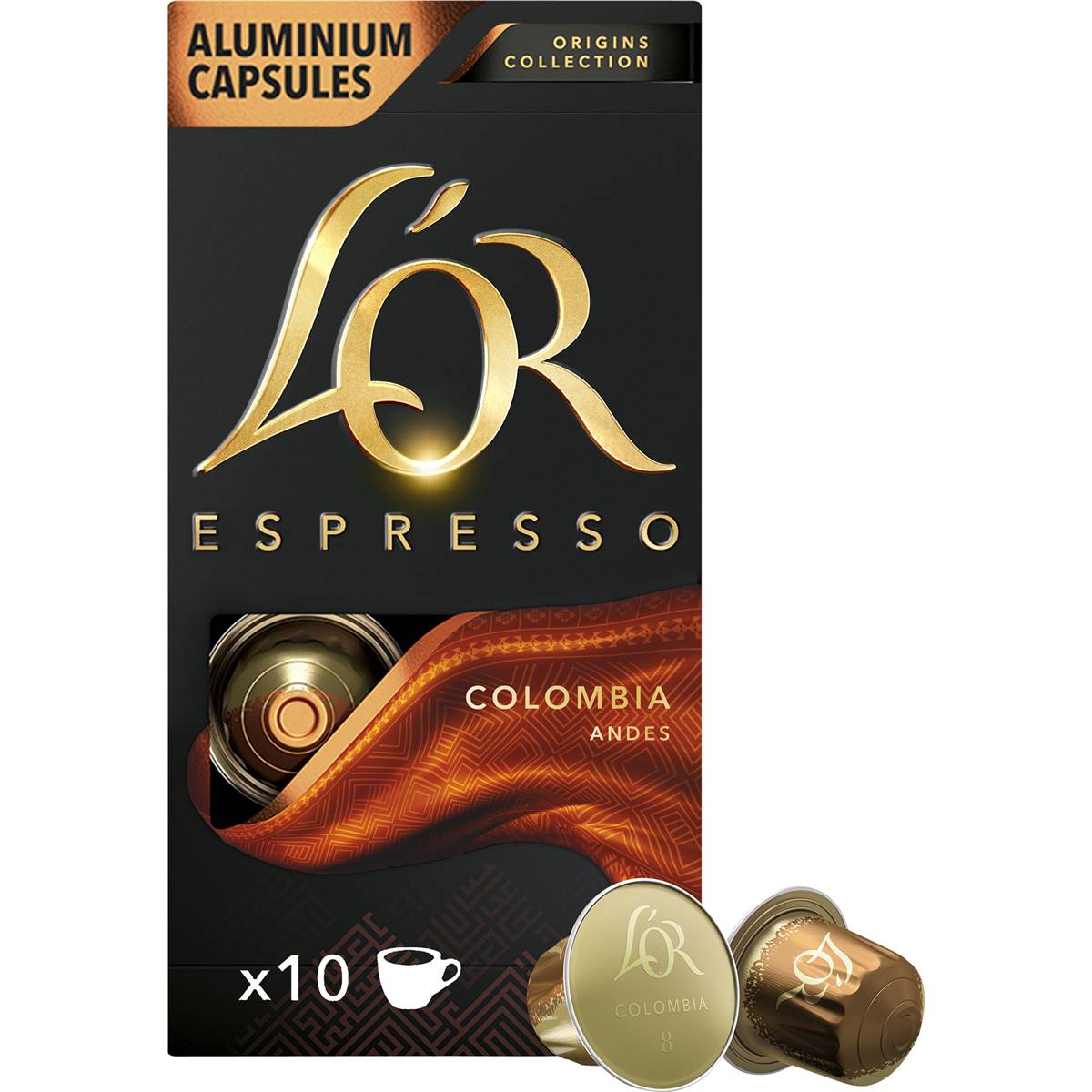 L'OR Espresso Colombia Intensity 8 Coffee Pods 10 pack