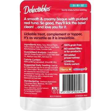 Delectables Lickable Cat Treats Bisque With Tuna 40g