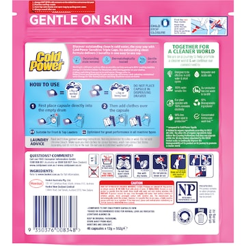 Cold Power Sensitive Laundry Detergent Capsules 46 pack