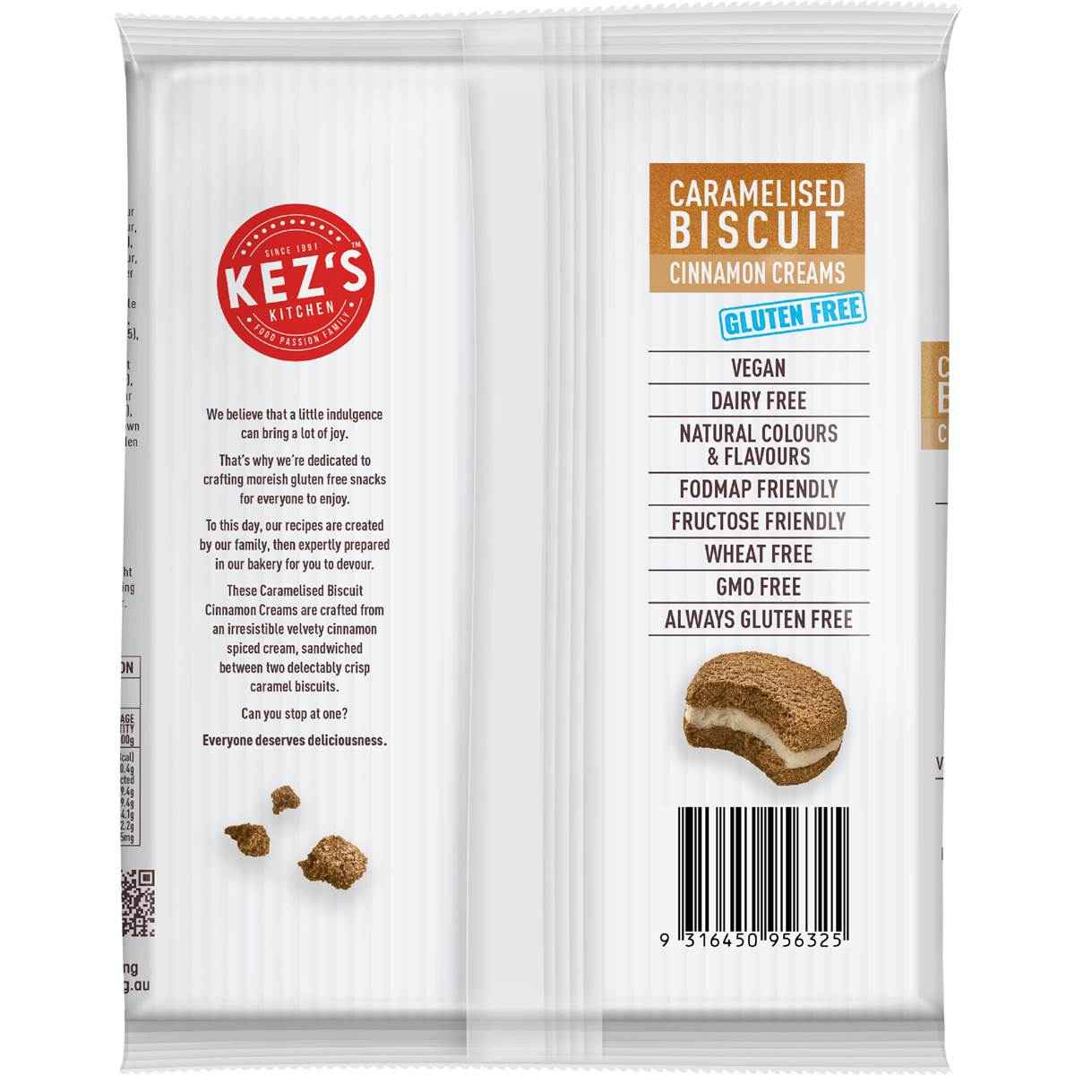 Kez's Kitchen Caramelised Biscuit Cinnamon Creams 165g