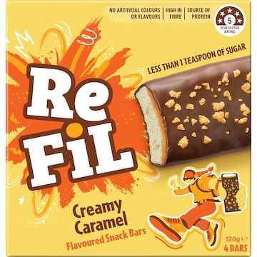 ReFil Creamy Caramel Flavoured Snack Bars 4 pack