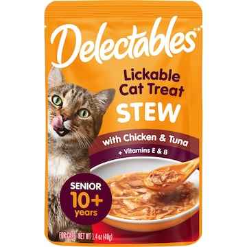 Delectables Lickable Stew Senior Cat Treats With Chicken & Tuna 40g