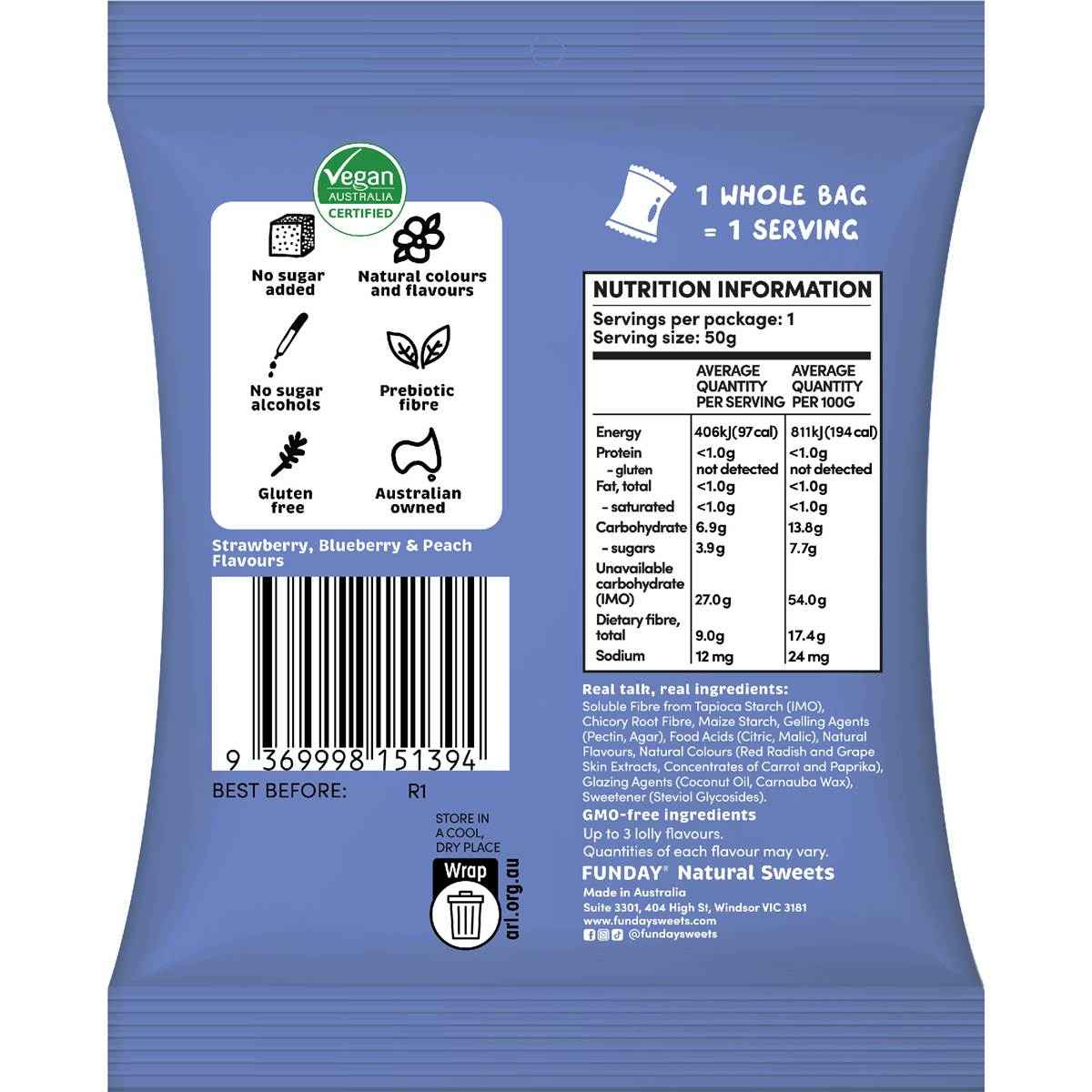 Funday Natural Sweets Fruity Flavoured Koala Jellies 50g