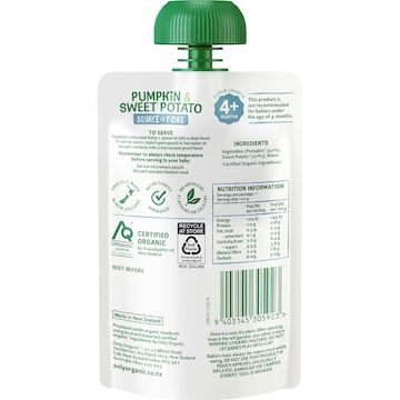 Only Organic Pumpkin & Sweet Potato 120g