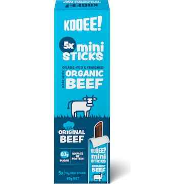 Kooee Mini Sticks Organic Beef Original 15g x 5 pack