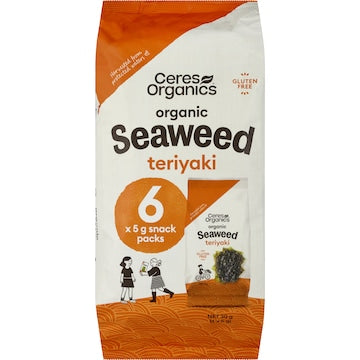 Ceres Organics Seaweed Snack Teriyaki 5g x 6 pack